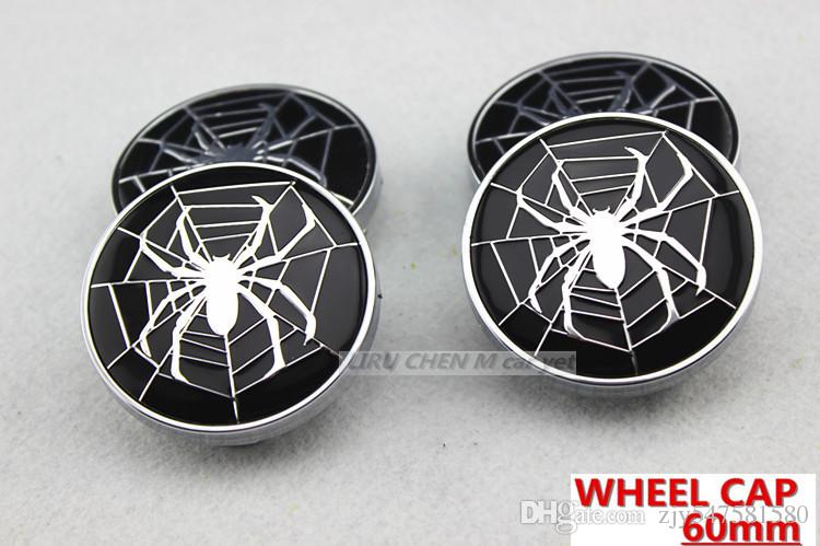Spiderman chromové pokličky středy kol 60mm pavoučí