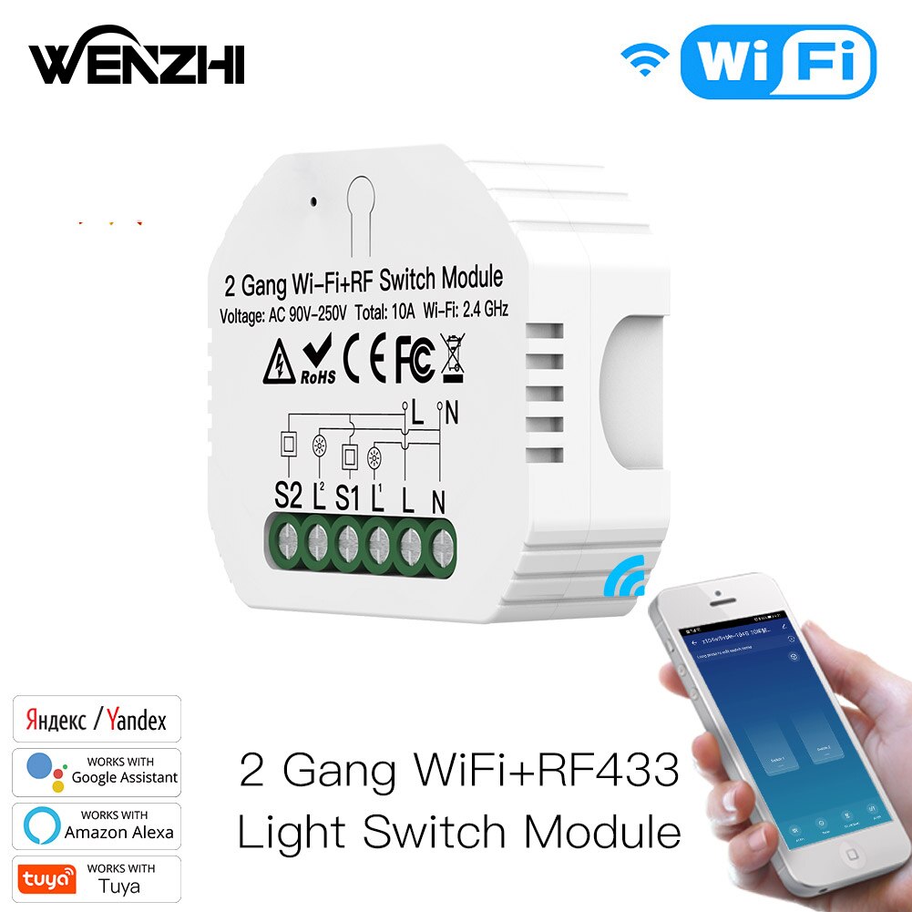 Smart Life ZigBee+RF 433 spínač relé Tuya