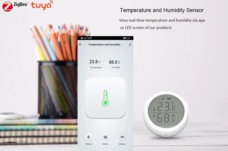 Rozbaleno Tuya ZigBee teploměr Smart Life vlhkoměr